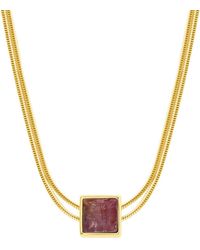 Karma and Luck - Charm & Harmonize Pink Tourmaline Evil Eye October Birthstone Necklace - Lyst