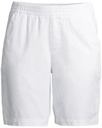 Lands' End - Petite Mid Rise Elastic Waist Pull On 10" Knockabout Chino Bermuda Shorts - Lyst