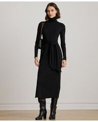 Ralph Lauren - Tie-front Turtle Neck Dress - Lyst