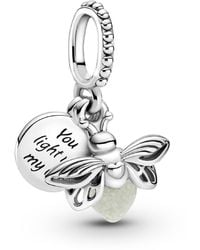 PANDORA - Sterling Silver Glow-in-the-dark Firefly Dangle Charm - Lyst