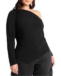 Eloquii - Plus Size One Shoulder Tee With Ruching - Lyst