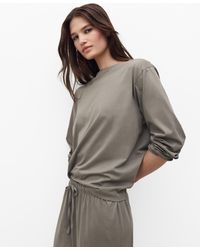 Mango - Two-piece Plain Cotton Pajamas - Lyst