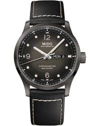 MIDO - Swiss Automatic Multifort Chronometer Leather Strap Watch 42mm - Lyst