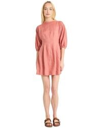 Luxely - Linen Elbow-length Mini Dress - Lyst