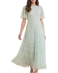 Needle & Thread - Gianna Ruffle Short Sleeve Maxi Gown - Lyst