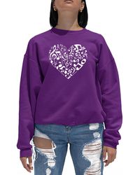 LA Pop Art - Crewneck Word Art Heart Notes Sweatshirt Top - Lyst
