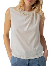 Sanctuary - Sun's Out Cotton Knotted Sleeveless Tee - Lyst