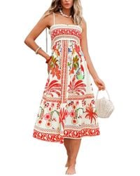 CUPSHE - Retreat Tropical Midi Beach Dress - Lyst