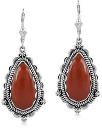American West Jewelry - Sterling Silver Gemstone Pear-shaped Dangle Earrings - Lyst