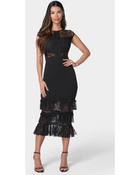 Bebe - Tiered Lace Midi Dress - Lyst