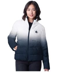 G-III 4Her by Carl Banks - White Dallas Cowboys Overtime Ombre Full-zip Puffer Jacket - Lyst