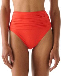 Kate Spade - Kate Spade Ruched High-waist Bikini Bottoms - Lyst