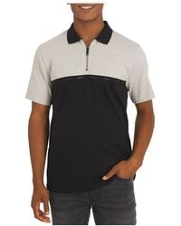 DKNY - Highwalk Cotton Zip Front Polo - Lyst