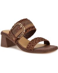 Nine West - Ebels Woven Block Heel Sandals - Lyst