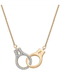 Wrapped in Love ? Diamond Handcuff Statement Necklace (1/6 Ct. T.w.) In 14k Gold, 18" + 2" Extender, Created For Macy's - Metallic