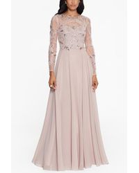 Xscape - Sequin Embellished Long Sleeve Chiffon Gown - Lyst