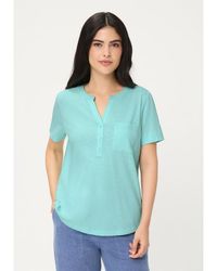 Olsen - Solid Henley T-shirt - Lyst
