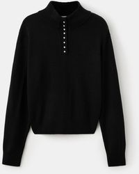 Mango - Perkins-neck Button Sweater - Lyst