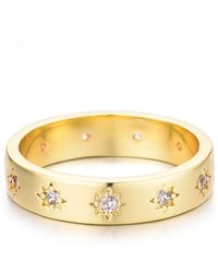 Adornia - Cubic Zirconia Stars Band Ring - Lyst