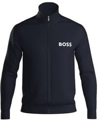 BOSS - Hugo Ease Logo-print Full-zip Terry Jacket - Lyst