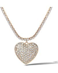 Jessica Simpson - Tone Heart Pendant Link Chain Necklace - Lyst