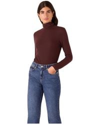 Whistles - Essential Ribbed Roll Neck Top - Lyst