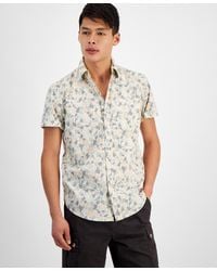 Sun & Stone - Sun + Stone Lucas Short Sleeve Button-front Leaf Print Shirt - Lyst