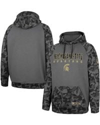 Colosseum Athletics - Michigan State Spartans Oht Military-inspired Appreciation Camo Stack Raglan Pullover Hoodie - Lyst