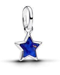 PANDORA - Blue Star Mini Dangle Charm - Lyst