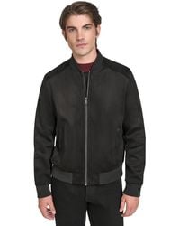 Cole Haan - Faux Suede Bomber Jacket - Lyst