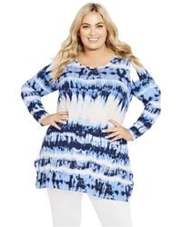 Avenue - Plus Size Leisure Button Tunic - Lyst