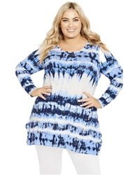 Avenue - Plus Size Leisure Button Tunic - Lyst