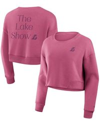 Fanatics - Los Angeles Lakers Studio Premium Cropped Pullover Sweatshirt - Lyst