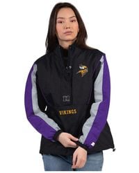 Starter - Black/purple Minnesota Vikings Thursday Night Gridiron Half-zip Jacket - Lyst