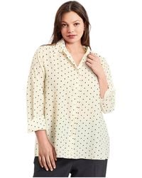 Avenue - Plus Size Button Front Blouse - Lyst