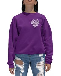 LA Pop Art - Word Art Cursive Heart Crewneck Sweatshirt - Lyst