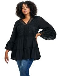 Avenue - Plus Size Wallflower Lace Detail Tunic - Lyst