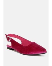 LONDON RAG - Dolan Velvet Slingback Flat Sandals - Lyst