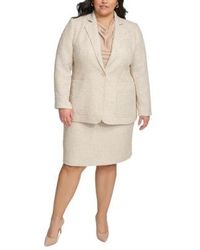 Calvin Klein - Plus Size Patch Pocket Tweed Jacket Pencil Skirt - Lyst