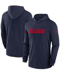Nike - New England Patriots Sideline Hoodie Performance Long Sleeve T-shirt - Lyst