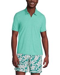 Lands' End - Sunshade Upf 50 Short Sleeve Johnny Collar Polo Rash Guard Shirt - Lyst