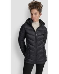 DKNY - Chevron-quilted Full-zip Puffer Jacket - Lyst