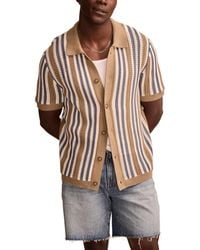 Lucky Brand - Short Sleeve Striped Cardigan Sweater - Lyst