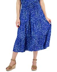 Style & Co. - Printed Drawstring Tiered Midi Skirt - Lyst