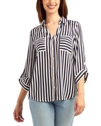 Bcx - Printed Button-up Collared Top - Lyst
