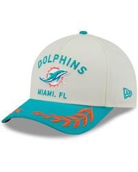 KTZ - Cream/aqua Miami Dolphins 2025 Nfl Draft 9forty A-frame M-crown Adjustable Hat - Lyst