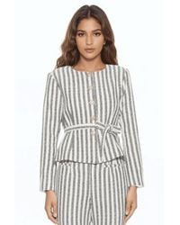 Alexia Admor - Arjun Striped Sweater Jacket Clio Striped Pants - Lyst