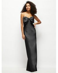 Alfred Sung - Strapless Satin Column Maxi Dress - Lyst