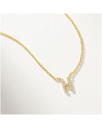 UNCOMMON JAMES - 14k Gold-plated Pave Initial Necklace - Lyst