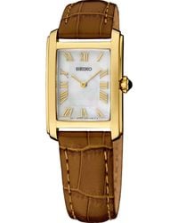 Seiko - Essentials Quartz Leather Strap Watch - Lyst